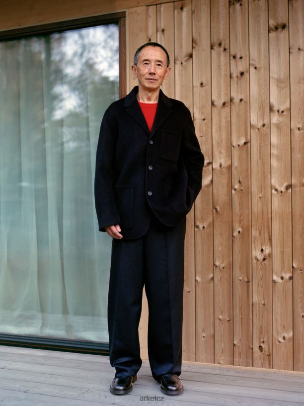 muži ARKET široké vlněné kalhoty oblečení tmavě modrá J8R2D1084