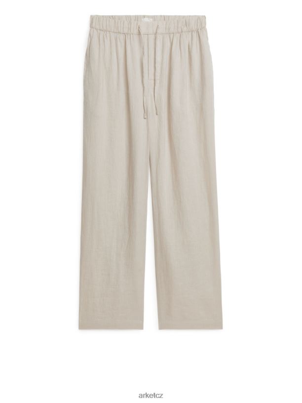 muži ARKET plátěné kalhoty se stahovací šňůrkou oblečení béžový J8R2D1057