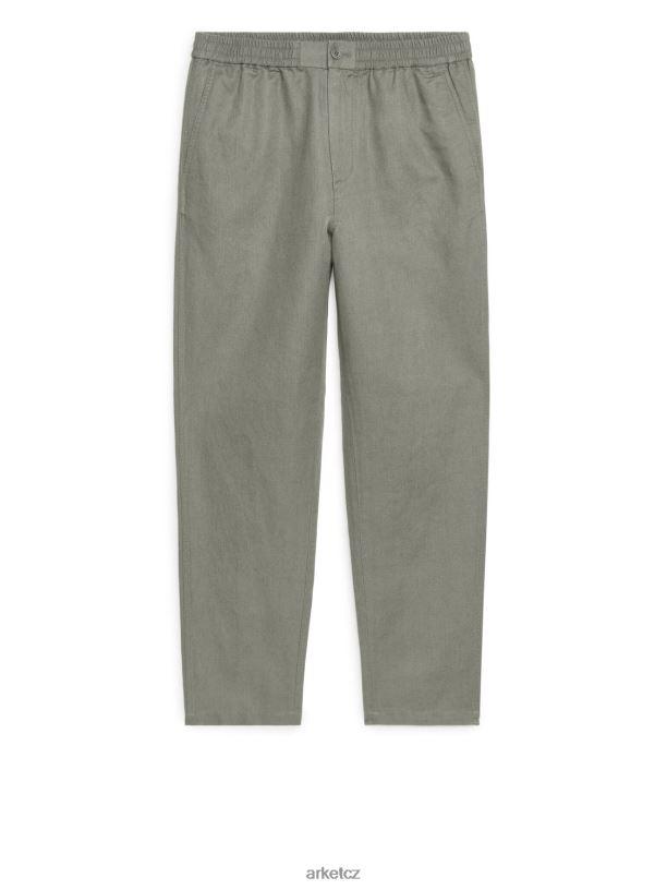 muži ARKET plátěné kalhoty se stahovací šňůrkou oblečení khaki zelená J8R2D1056