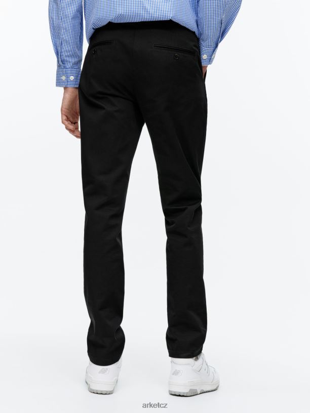 muži ARKET tenké bavlněné kalhoty oblečení Černá J8R2D1070