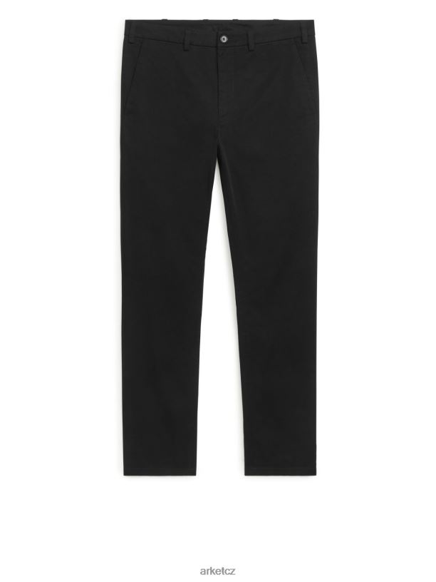 muži ARKET tenké bavlněné kalhoty oblečení Černá J8R2D1070