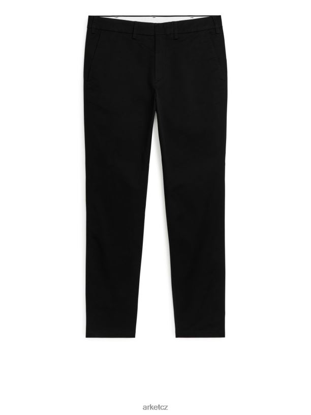 muži ARKET tenké strečové kalhoty oblečení Černá J8R2D1085