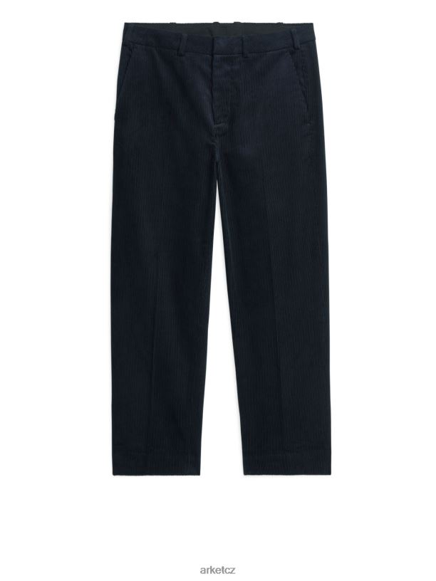 muži ARKET zkrácené manšestrové kalhoty oblečení tmavě modrá J8R2D1082