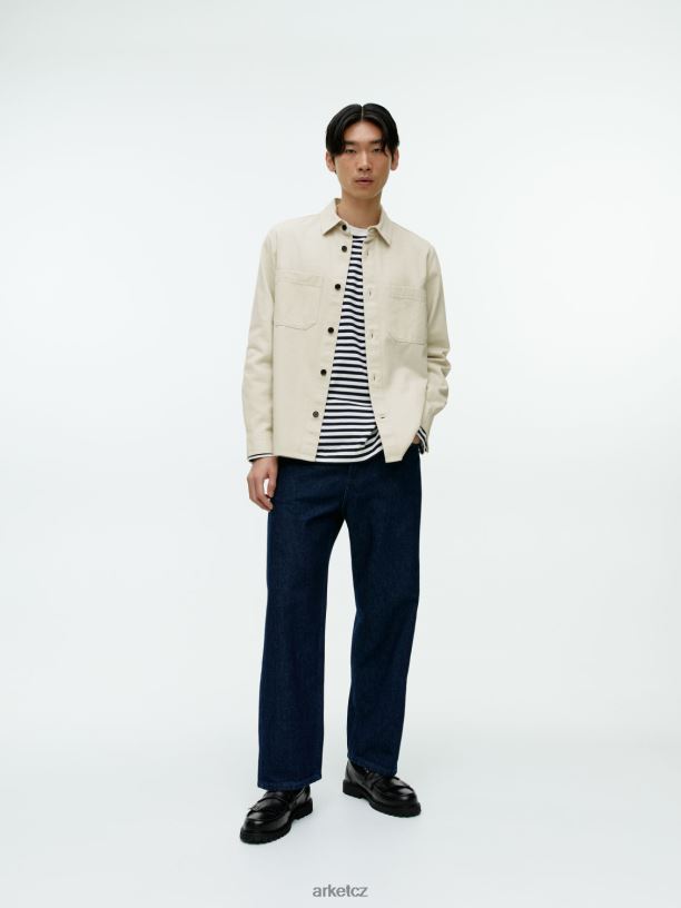 muži ARKET bavlněná keprová košile oblečení ecru J8R2D975