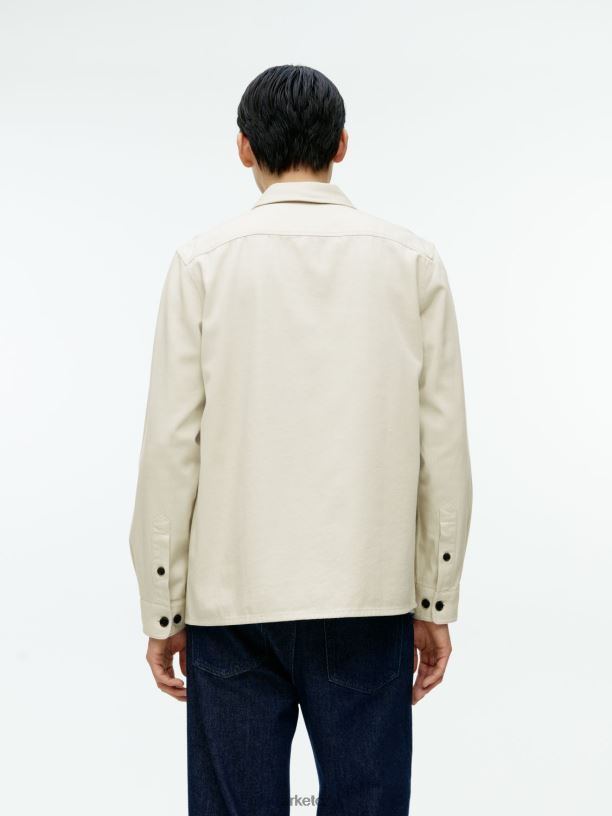 muži ARKET bavlněná keprová košile oblečení ecru J8R2D975
