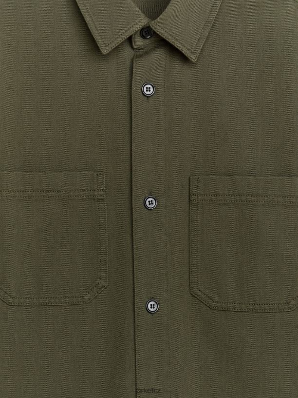 muži ARKET bavlněná keprová košile oblečení zelená J8R2D968