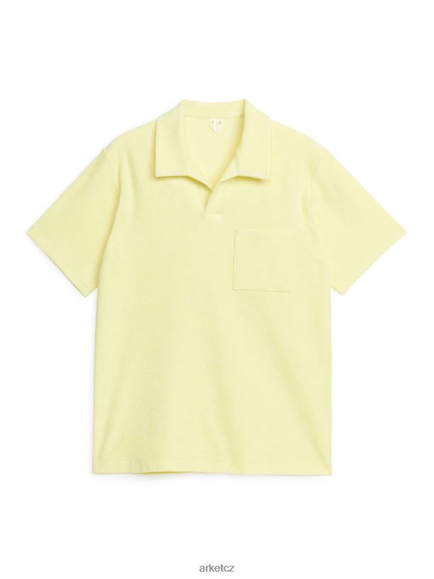 muži ARKET bavlněné ručníkové polo tričko oblečení žlutá J8R2D1017