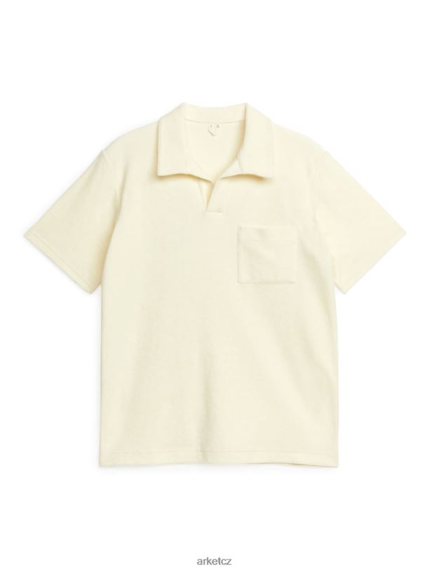 muži ARKET bavlněné ručníkové polo tričko oblečení špinavě bílá J8R2D978