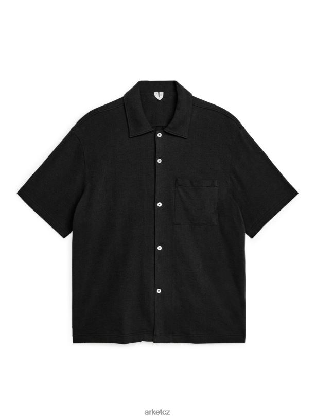 muži ARKET boucle jersey tričko oblečení Černá J8R2D933