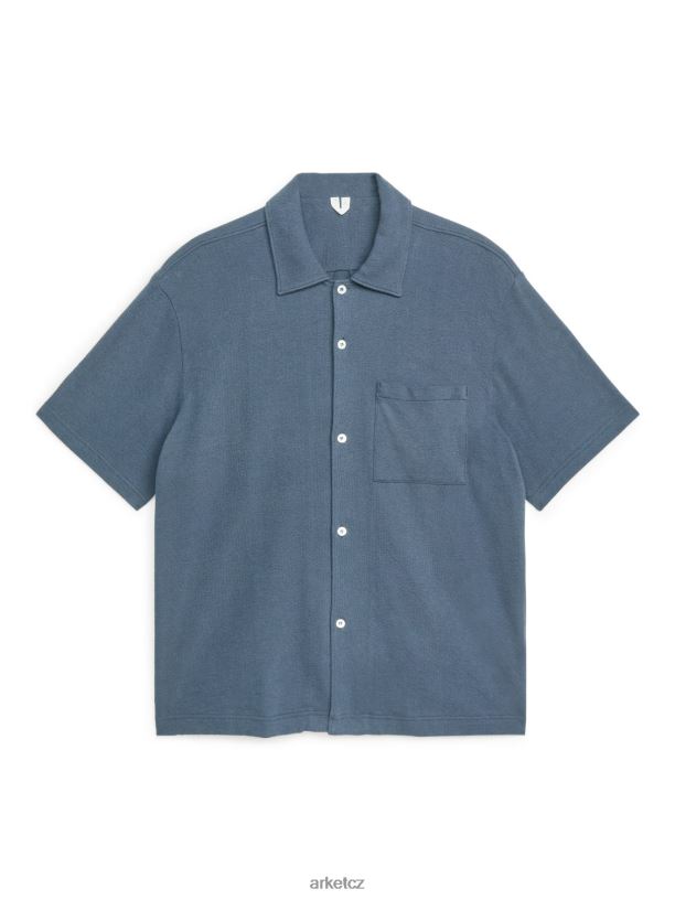 muži ARKET boucle jersey tričko oblečení ocelově modrá J8R2D937