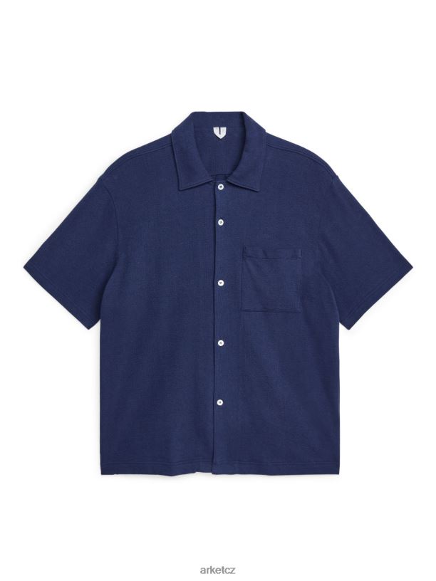 muži ARKET boucle jersey tričko oblečení tmavě modrá J8R2D954