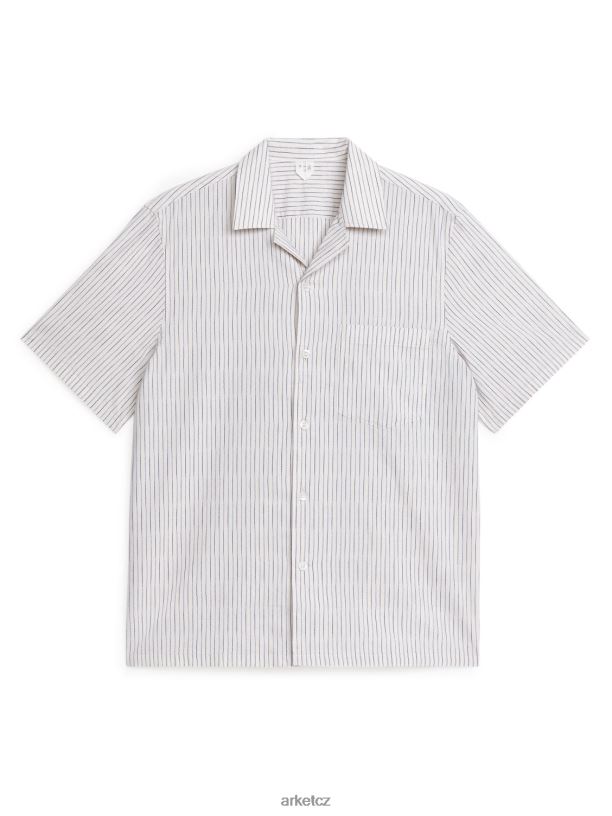 muži ARKET lehká popelínová košile oblečení bílá/modrá J8R2D927