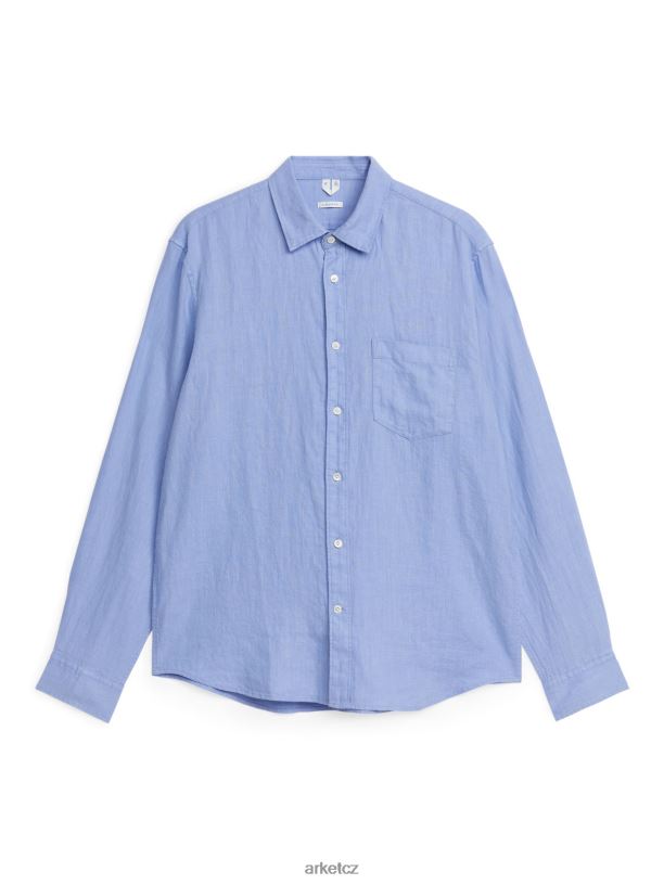 muži ARKET lněná košile běžného střihu oblečení světle modrá J8R2D938