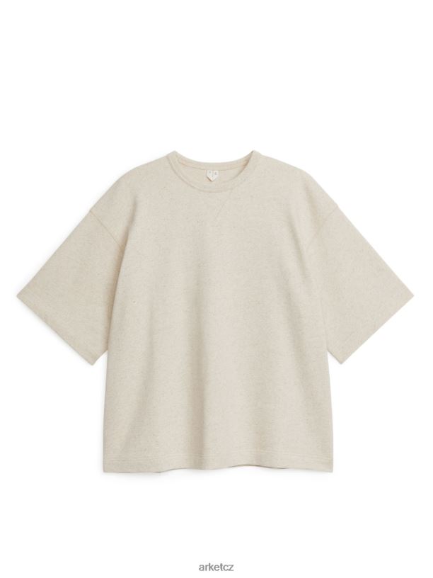 muži ARKET mikina s krátkým rukávem oblečení béžový J8R2D1020