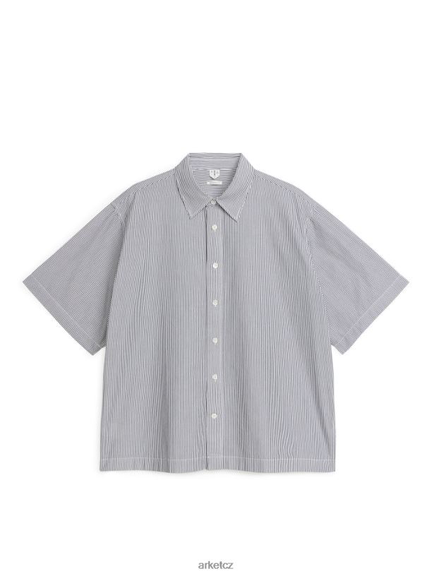 muži ARKET oversized popelínová košile oblečení černo/bílý pruh J8R2D953