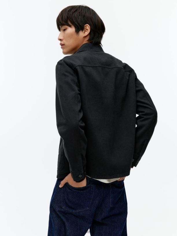 muži ARKET přebarvená keprová košile oblečení Černá J8R2D955