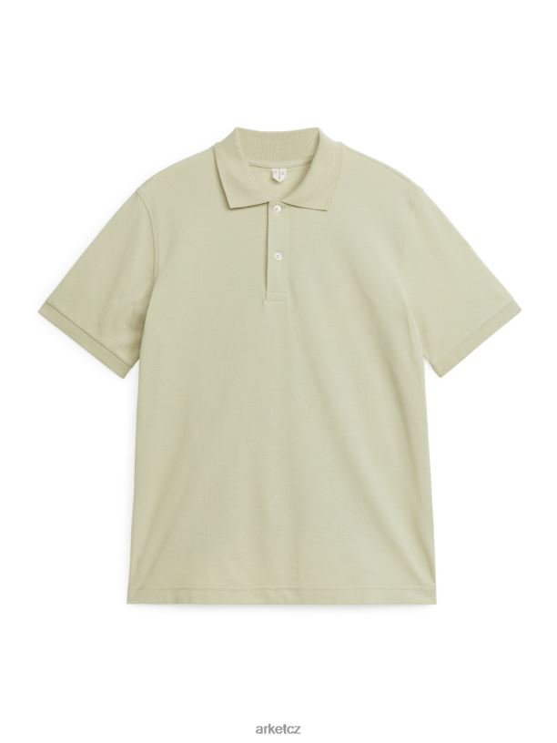 muži ARKET piké polokošile oblečení zaprášená světle zelená J8R2D1041