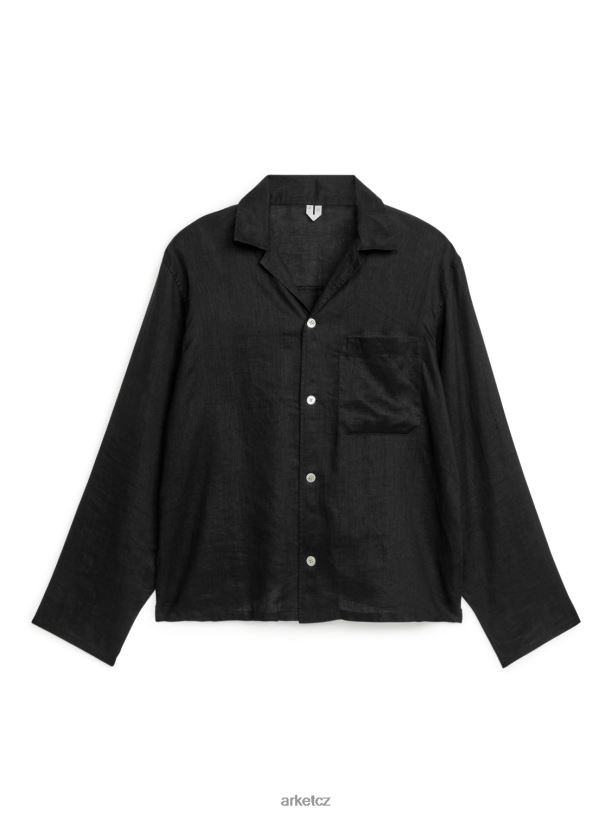 muži ARKET plátěná košile oblečení Černá J8R2D947