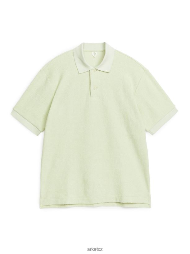 muži ARKET ručníkové polo tričko oblečení pistácie J8R2D1040