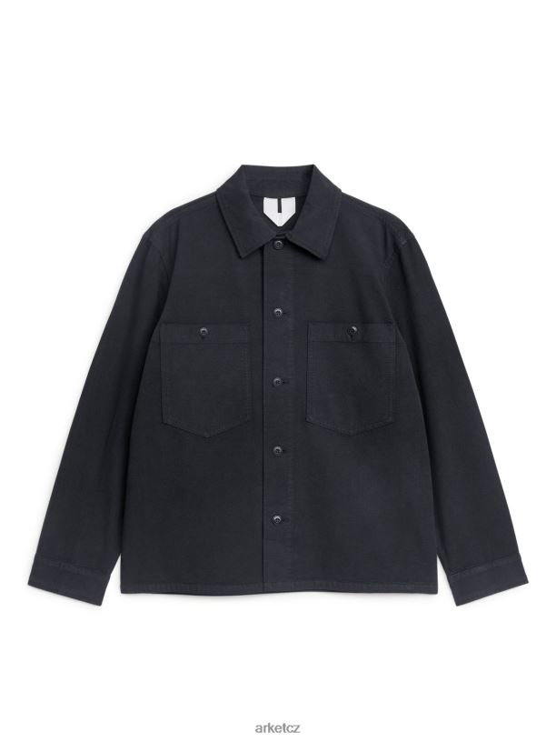 muži ARKET užitková bunda z bavlněného plátna oblečení tmavě modrá J8R2D976