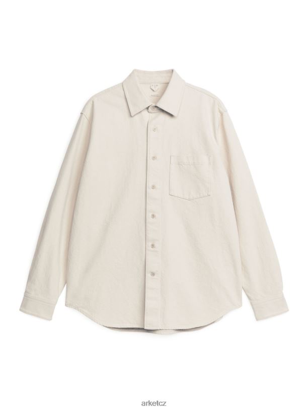 muži ARKET uvolněná džínová košile oblečení ecru J8R2D957