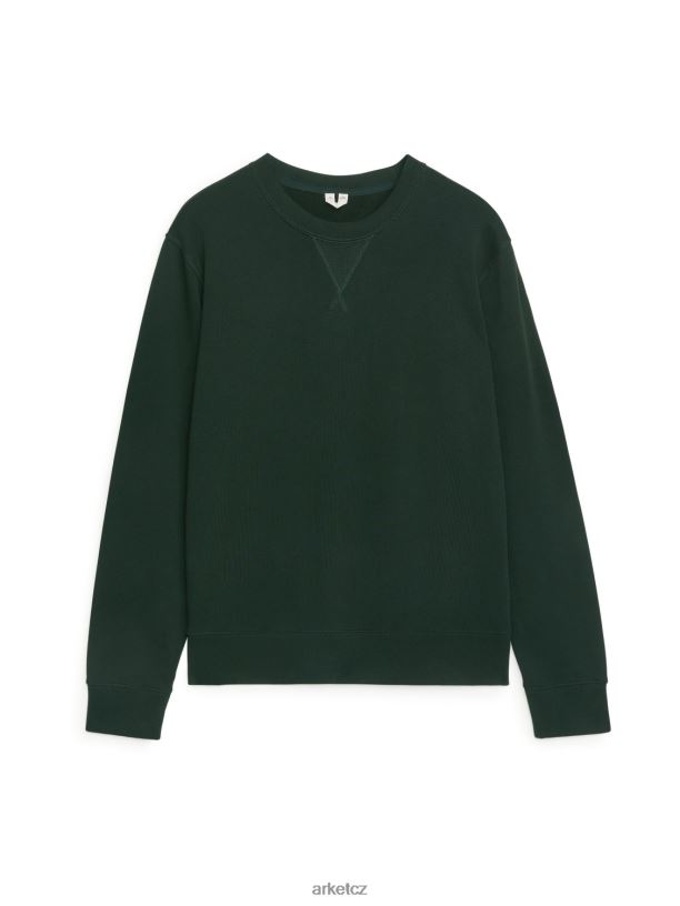 muži ARKET francouzská froté mikina oblečení zelenočerná J8R2D917