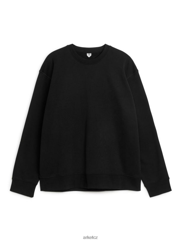 muži ARKET uvolněná froté mikina oblečení Černá J8R2D919