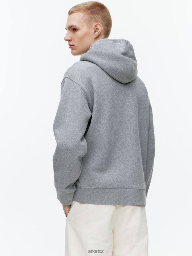 muži ARKET uvolněná froté mikina s kapucí oblečení šedá melanž J8R2D921