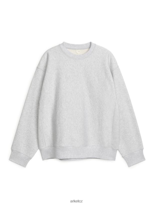 muži ARKET volná těžká mikina oblečení světle šedá J8R2D923