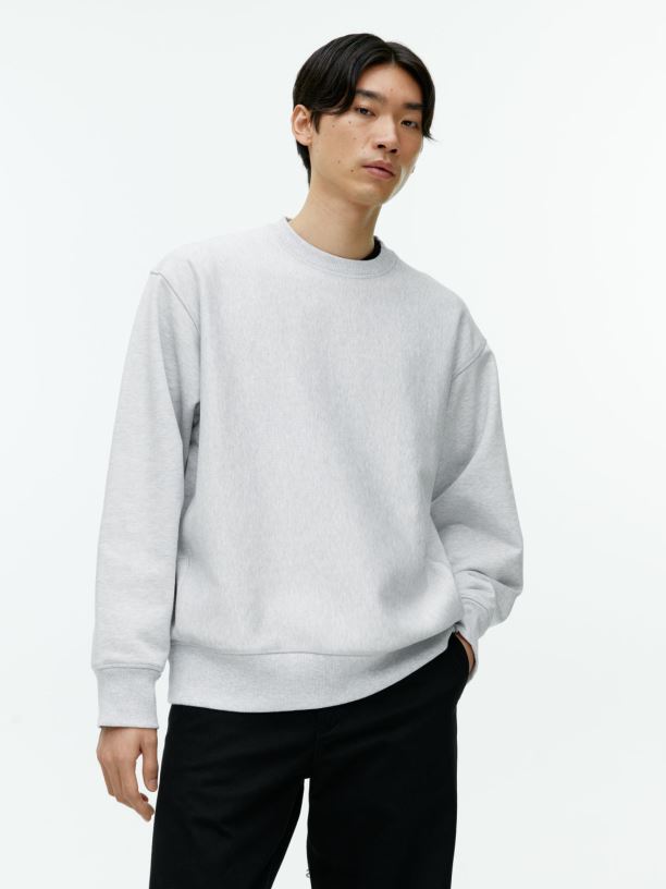 muži ARKET volná těžká mikina oblečení světle šedá J8R2D923