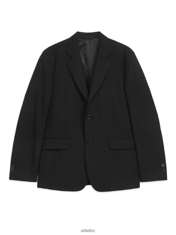 muži ARKET moderní sako hopsack oblečení Černá J8R2D1151