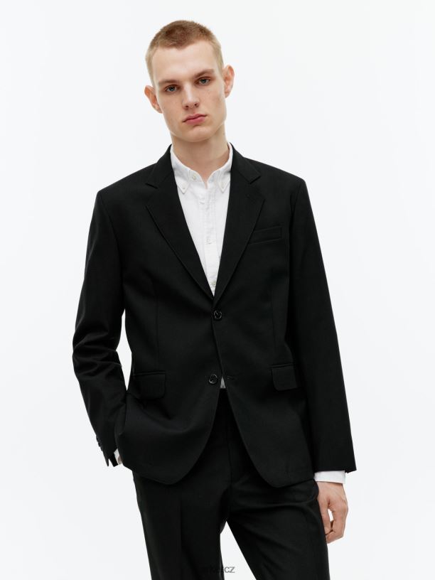muži ARKET moderní sako hopsack oblečení Černá J8R2D1151