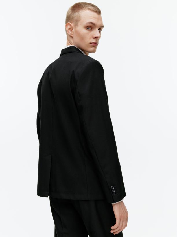 muži ARKET moderní sako hopsack oblečení Černá J8R2D1151