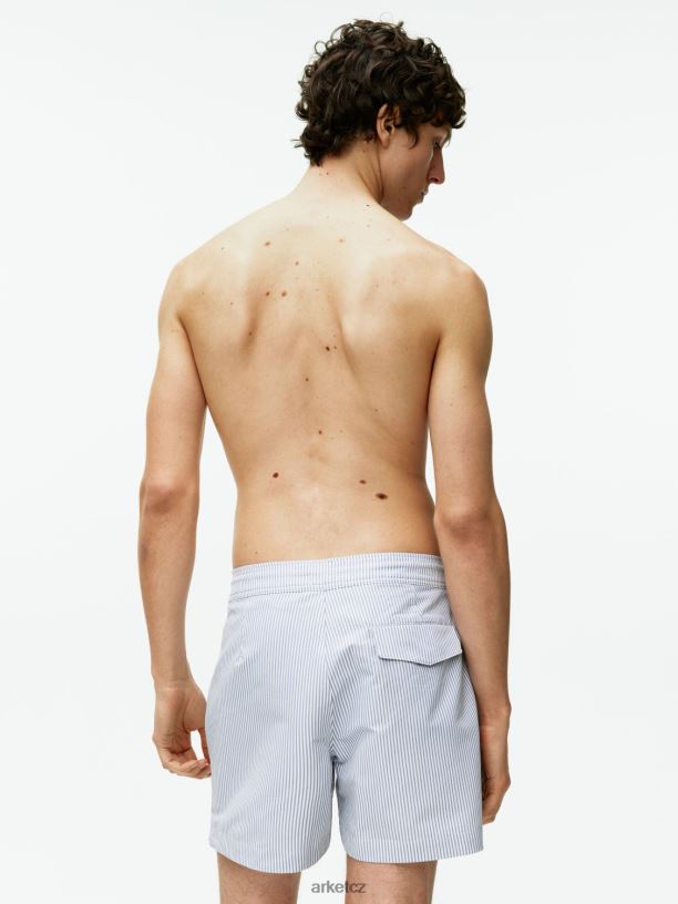 muži ARKET plavecké šortky seersucker oblečení bílá/modrá J8R2D1143