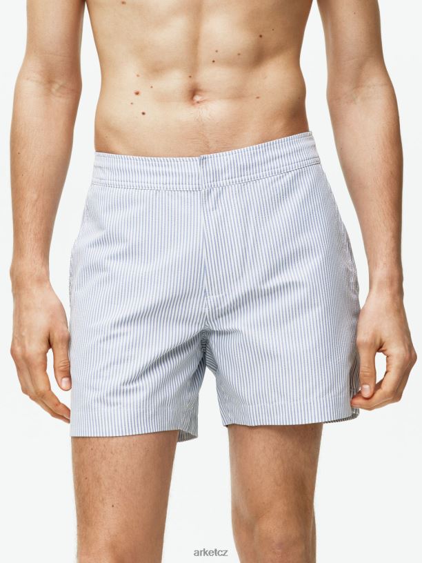muži ARKET plavecké šortky seersucker oblečení bílá/modrá J8R2D1143
