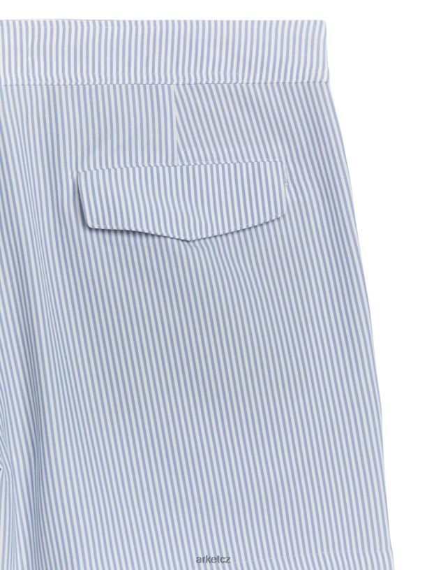 muži ARKET plavecké šortky seersucker oblečení bílá/modrá J8R2D1143