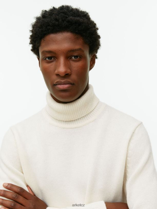 muži ARKET merino svetr s rolákem oblečení špinavě bílé J8R2D1192