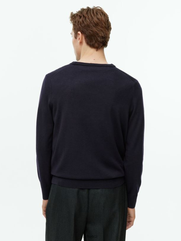 muži ARKET merino svetr z jemného úpletu oblečení tmavě modrá J8R2D1195