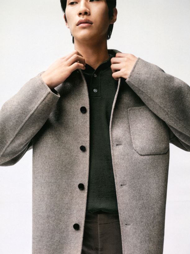 muži ARKET svetr merino polo oblečení tmavozelený J8R2D1047