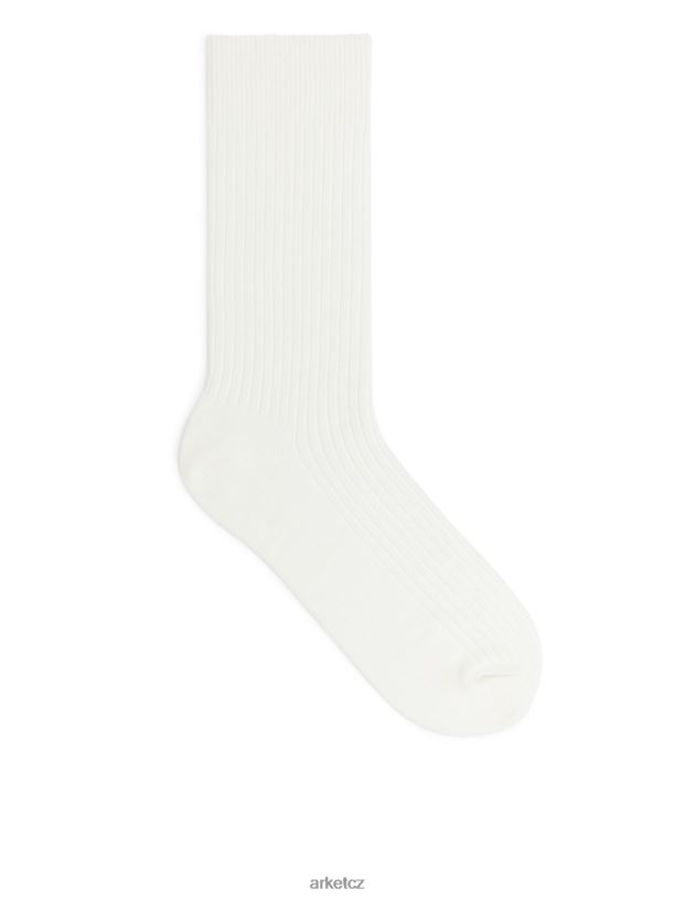 muži ARKET bavlněné žebrované ponožky supima oblečení bílý J8R2D1247