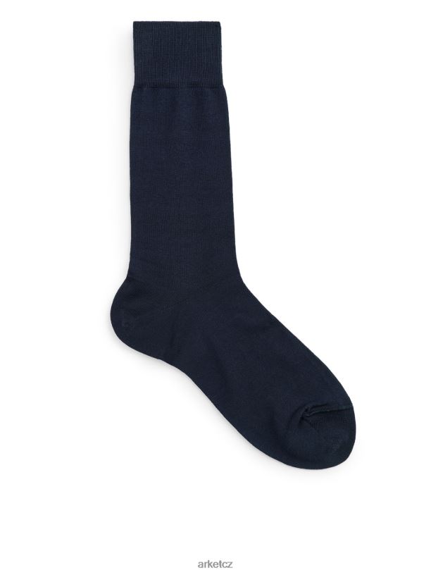 muži ARKET hladké ponožky z mercerované bavlny oblečení modrý J8R2D1238