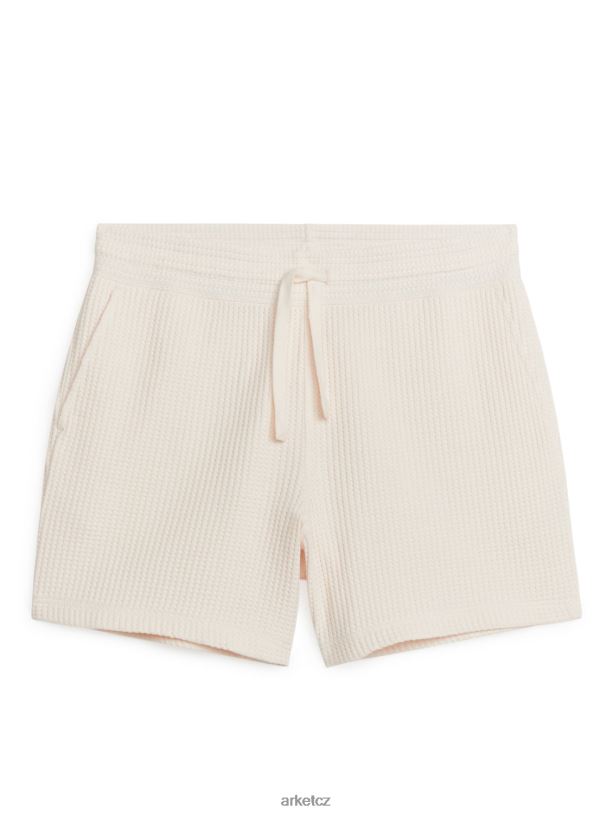 muži ARKET Bavlněné šortky z vaflového úpletu oblečení špinavě bílá J8R2D1127