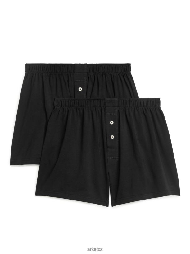 muži ARKET Boxerky pima z bavlněného žerzeje, sada 2 ks oblečení Černá J8R2D1234