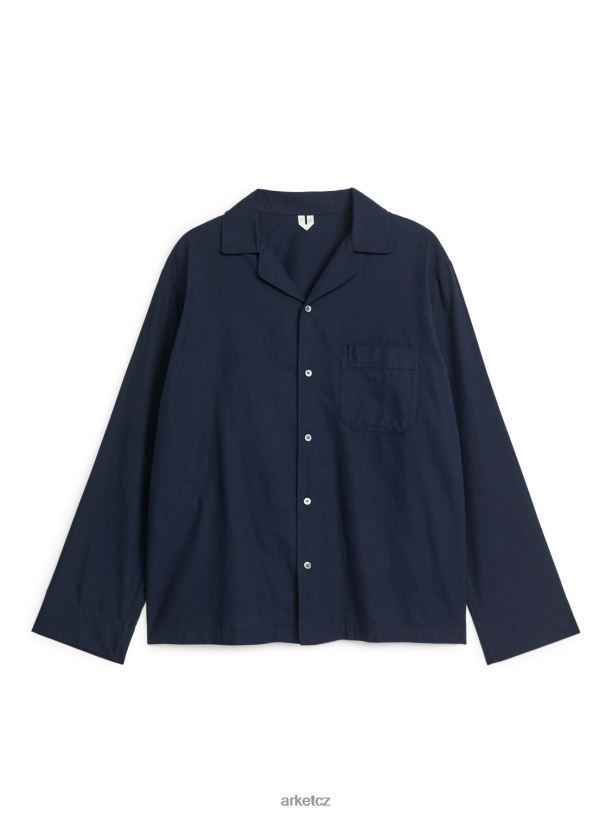 muži ARKET flanelová pyžamová košile oblečení tmavě modrá J8R2D1250