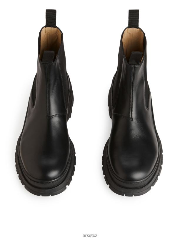 muži ARKET kožené boty s masivní podrážkou obuv Černá J8R2D1282