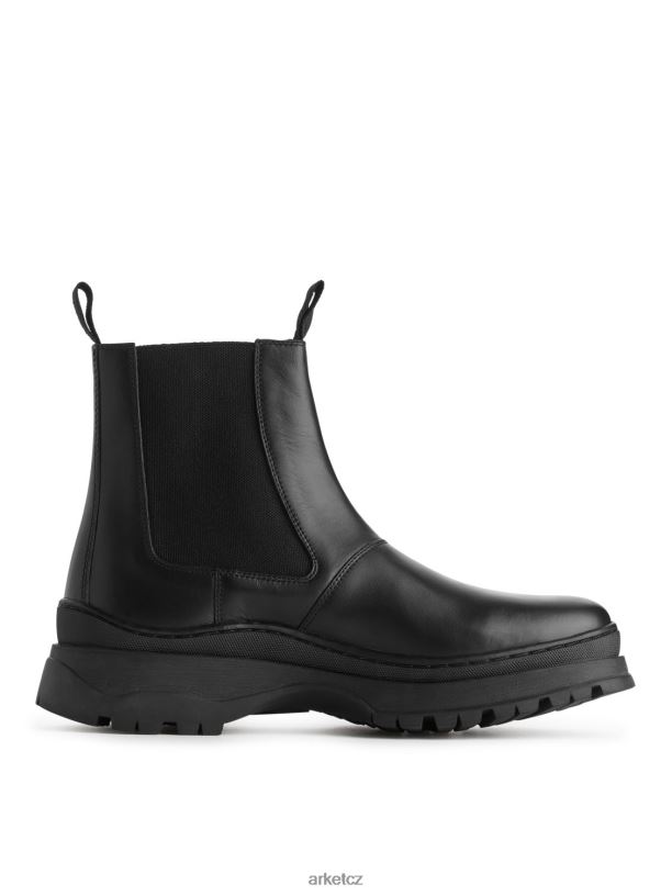 muži ARKET kožené boty s masivní podrážkou obuv Černá J8R2D1282