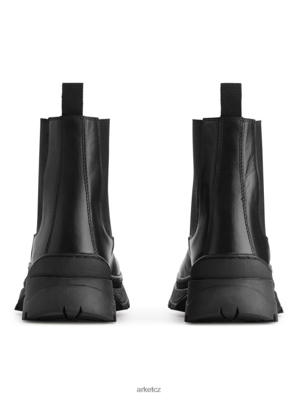 muži ARKET kožené boty s masivní podrážkou obuv Černá J8R2D1282