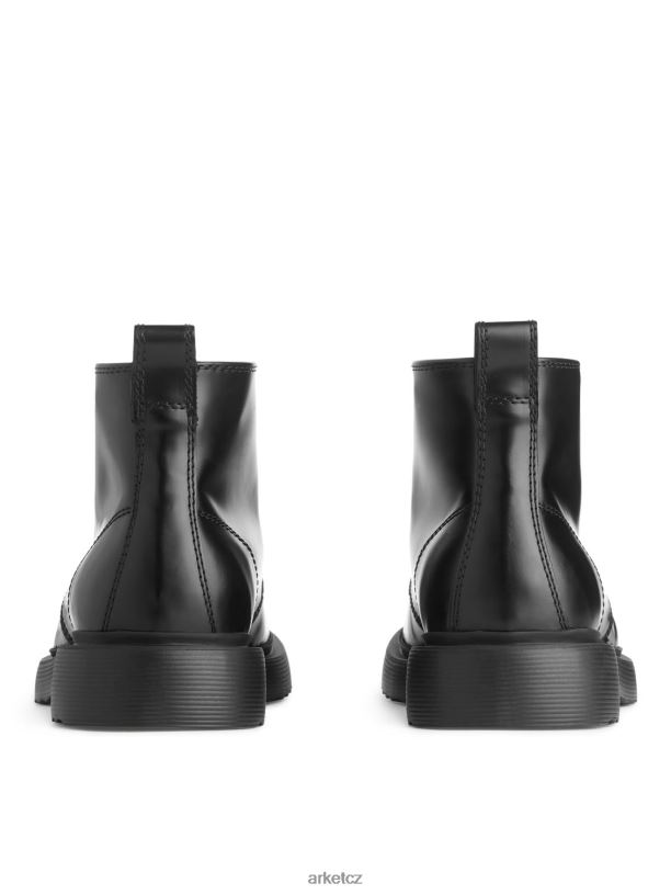 muži ARKET šněrovací kožené boty obuv Černá J8R2D1277