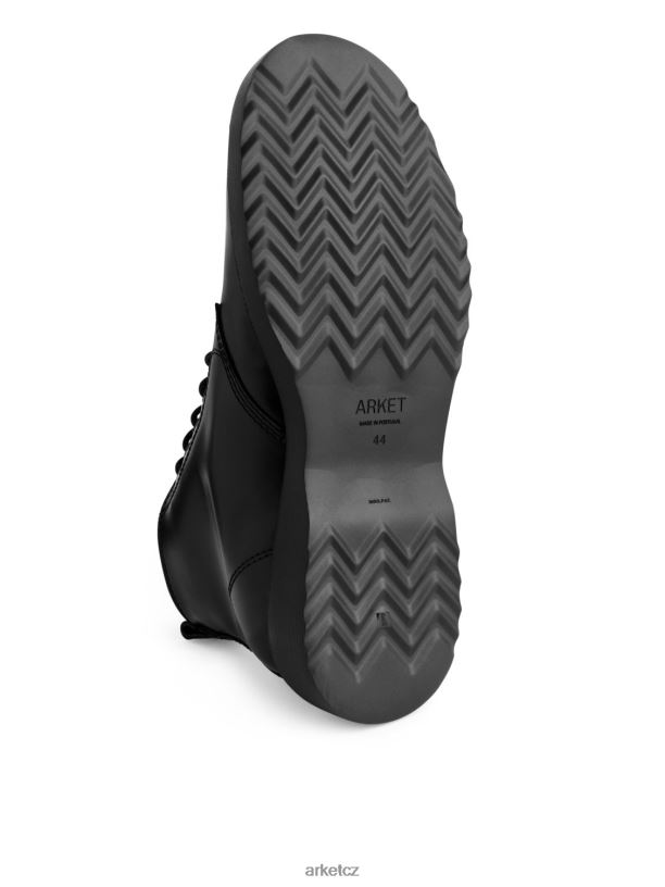 muži ARKET šněrovací kožené boty obuv Černá J8R2D1277