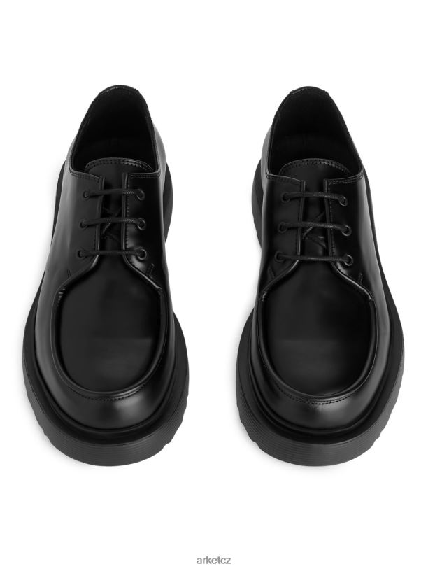 muži ARKET kožené derby boty obuv Černá J8R2D1276